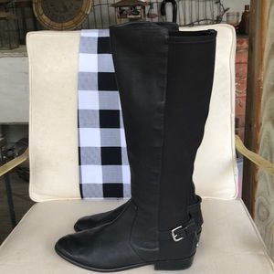 Coach black leather riding boots